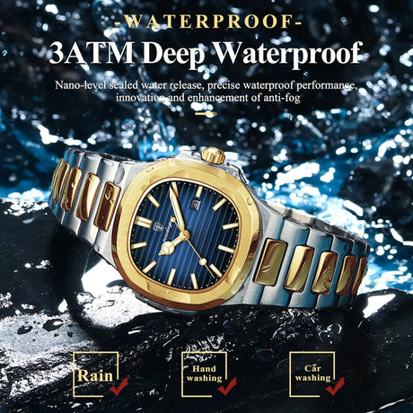 POEDAGAR Luxury Square Watch for Woman Waterproof Luminous Date Ladies Watch Stainless Steel Quartz Women's Watches Female Reloj - Lootquake
