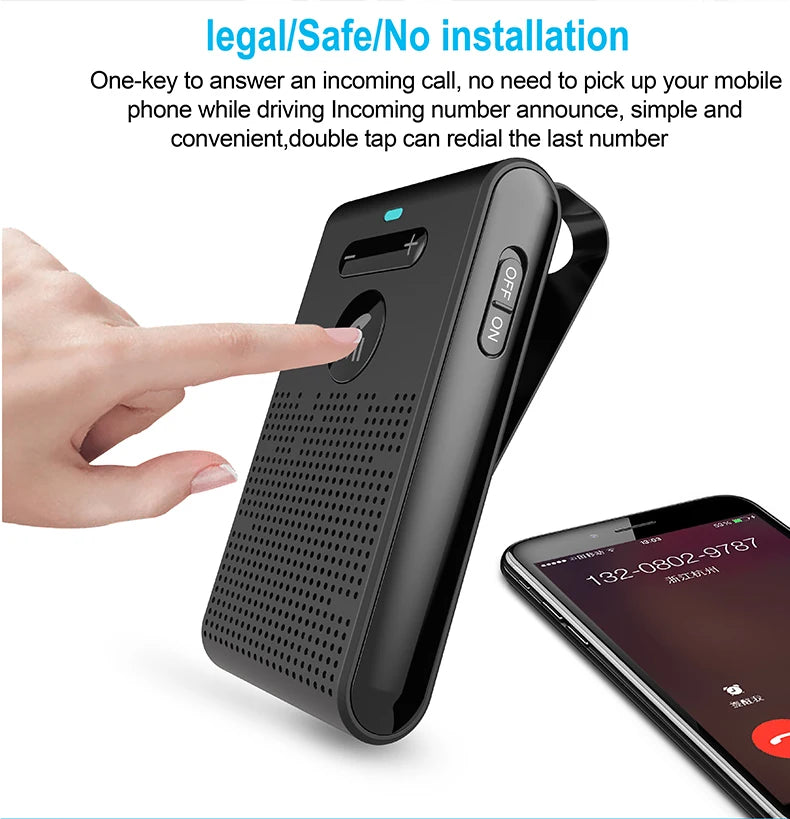 Altavoz Bluetooth 5.4, kit manos libres para coche, clip para visera, receptor de audio inalámbrico, altavoz, reproductor de música, accesorios para coche
