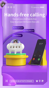 Mini haut-parleur portable Bluetooth avec éclairage LED RGB, design OVNI, vaisseau spatial, haut-parleur sans fil, idéal comme cadeau, compatible TF