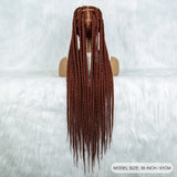 36" Ginger Cornrow & Jumbo Box Braids Wig | Full Lace | #350 Color | Knotless | KIMA Wigs
