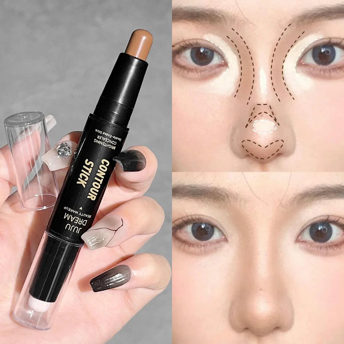 Double Ended Dual Purpose High Light Trimming Stick Three Dimensional Contour Nose Shadow Facial Shape Brighten and Trim
