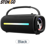 Altavoz inalámbrico portátil Bluetooth 53 para exteriores, resistente al agua IPX6, altavoz de alta potencia con linterna RGB y subwoofer.