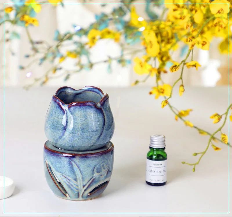 Tulip Ceramic Essential Oil Incense Burner Candle Oil Incense Burner Home Fragrance Accessories home decorations