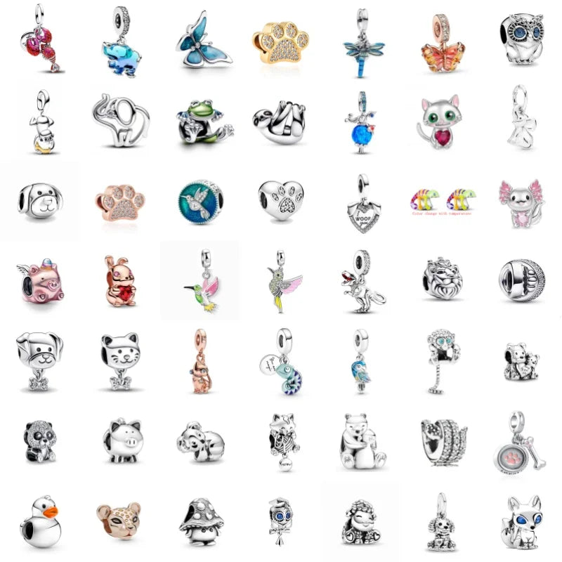 New 925 Silver Animal Series sloth frog Charm Duck pig bear Bead Fit original Bracelet decoration Women Pendant For Jewelry Gift - Lootquake