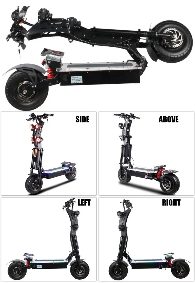 2024 new 10000W 72v 40ah electric scooter 13-inch tires maximum speed 130km/h cruising range 120km LCD screen foldable scooter