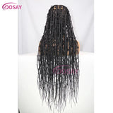36" Butterfly Braids Wig | 613 Blonde & Burgundy Accents | Full Lace | Goddess Locs & Box Braids
