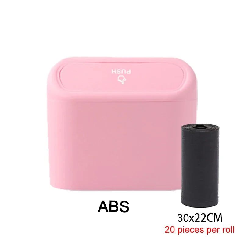 Car Trash Can Bin with Lid Car Garbage Can Leakproof Mini Car Interior Storage Case Trash for Car Office Home Car Acessories