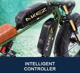 Bicicleta eléctrica retro de 1500 W, 48 V, 36 Ah, 20 x 4 pulgadas, neumáticos anchos, para montaña y nieve, AKEZ, motocicleta para adultos.