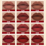 QIBEST Rouge à lèvres liquide mat Waterproof longue tenue Velours Gloss à lèvres Tube de teinte Pigment Nude mat Rouge à lèvres Maquillage des lèvres