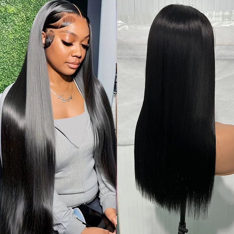 100% Unprocessed | Remy Human Hair | Bone Silky Straight | Indian Hair Closure Wig | Wear And Go | Glueless