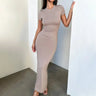 Solid Black White Skinny Long Dress Women's Summer Fashion Plain Bodycon Maxi Tshirt Dress Ladies Simple Casual Slim Dresses - Lootquake