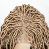 32" Burgundy Curly Dreadlocks Braided Wig | Lace Front with Baby Hair