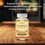 Vitamin B Complex-Contains Vitamins B1, B2, B3, B6, B5, B12 - Replenish Energy, Fight Stress and Enhance Immunity - 120 Capsules