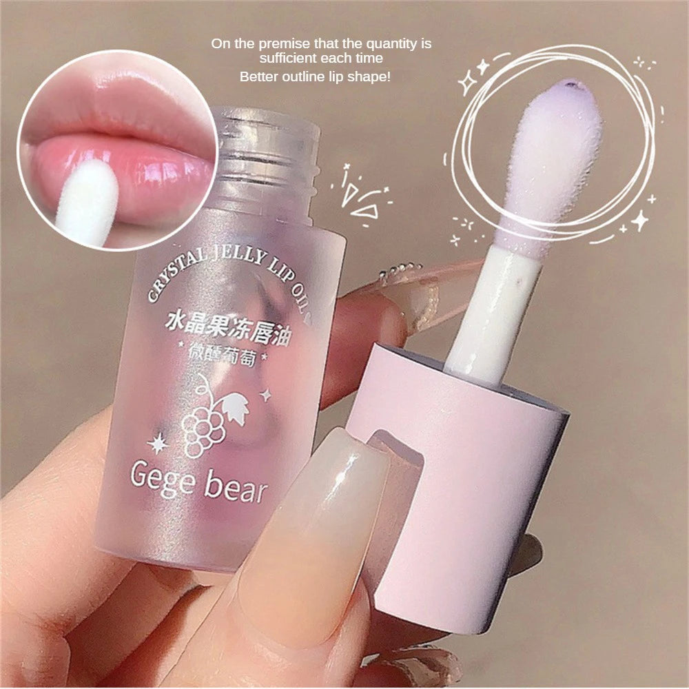 Fruity Crystal Jelly Lip Oil Hydrating Plumping Lip Coat for Lipstick Clear Lip Plumper Serum Tint Lips Care Makeup Cosmetic