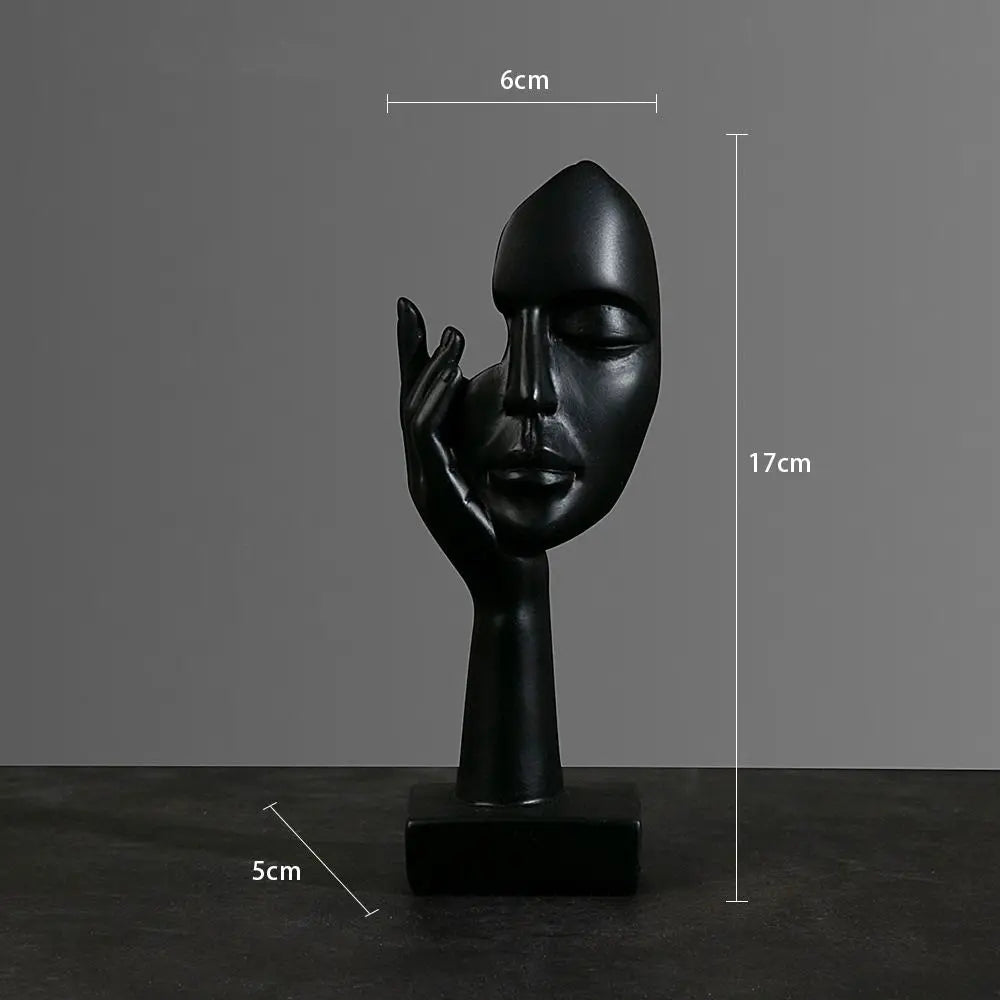 Estatua abstracta de resina, adornos de escritorio, esculturas, figuras, rostro, personaje nórdico, luz, arte de lujo, artesanías, decoración de oficina y hogar.