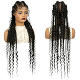 34" Twisted Cornrow Full Lace Braided Wig | Baby Hair | Synthetic Lace Front Braids | Black Women