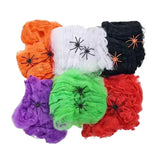 1set Halloween Decoration For Bar Haunted House Halloween Scary Party Scene Props White Stretchy Cobweb Spider Web Horror