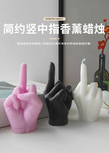 1pc White/Black Creative Candles Middle Finger Shaped Gesture Scented Candles Niche Funny Quirky Gifts Home Decoration Ornaments