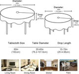 Cotton Table Cloth Round Tablecloth with Tassel Dust-Proof Floret Circular Table Cover for Kitchen Dinning Room Tabletop Decor