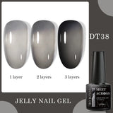 7ml Milky Jelly White Gel Nail Polish Natural Luster Long Lasting Nail Art All for Home DIY Manicure Soak Off UV LED Gel Vernis