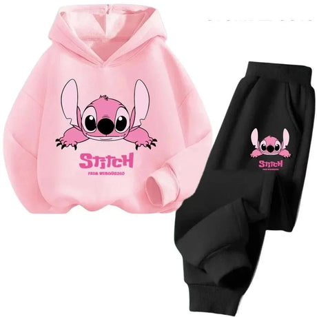 Children Hoodies Stitch Kawaii Fashion Pullover Sweatshirt Anime Trucksuit Manga Cartoons Girls Boy Kids Autumn Casual Clothes - Lootquake