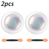 1/2PC Pearl White Mermaid Aurora Chrome Nail Powder Metallic Neon Rainbow Dust Nail Art Gel Polish Supplies Mirror Chrome Powder
