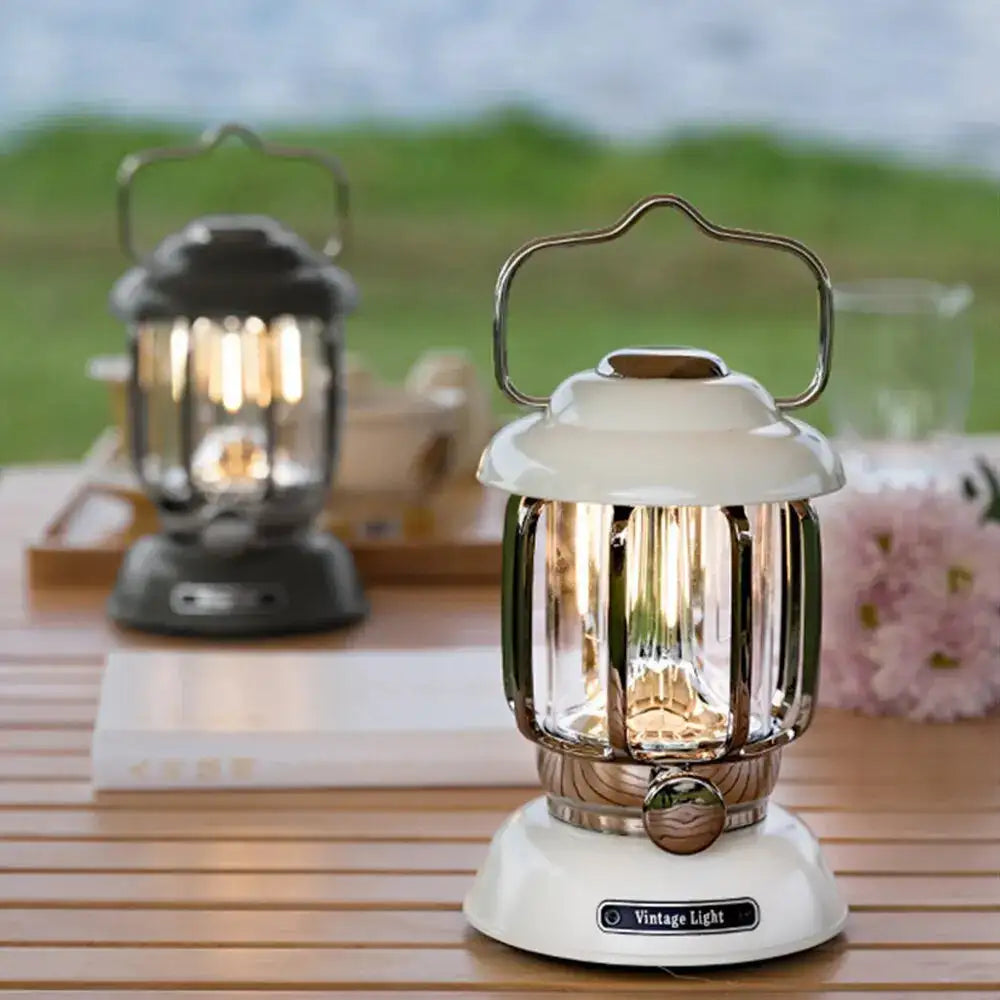 Outdoor Camping Lantern Portable USB Rechargeable Lamp Retro LED Light For Emergency Fishing Hiking Tent Nightlight Waterproof - Lootquake