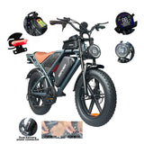 Vélo électrique tout-terrain pour adulte, 1000 W, 48 V, 60 Ah, vitesse maximale de 55 km/h, pneus larges de 20 pouces
