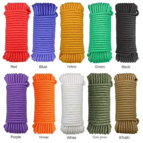 5 meters 10 colors 2mm 4mm 6mm 8mm 10mm colorful braided rope tent tie rope drawstring outdoor clothesline core nylon rope - Lootquake