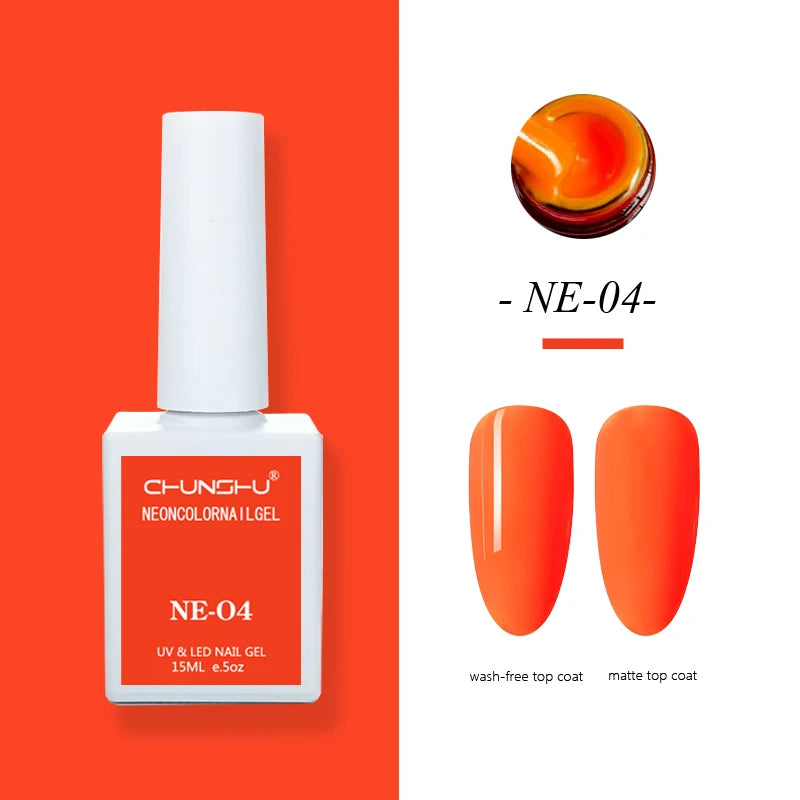CHUNSHU 15ml Fluorescence Gel Nail Polish Semi Permanent UV/LED Nail Gel Long Lasting Varnish For Nails Art Manicures Soak Off