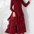 LANMREM Elegant Pleated Long Dress For Women Round Neck Long Sleeves Ruffles A-line Dresses Fashion 2025 Spring New 32C2026 - Lootquake