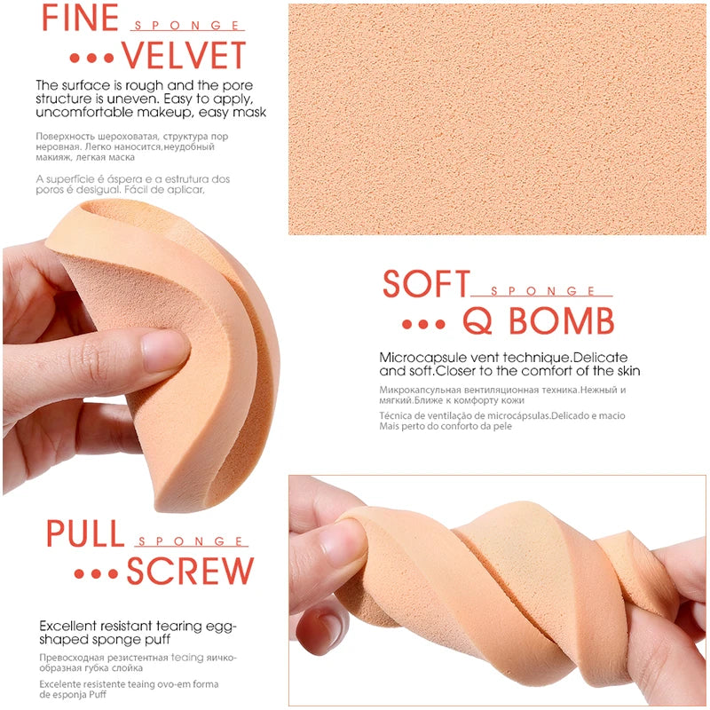 6/2Pcs Facial Powder Foundation Puff Round Shape Portable Soft Cosmetic Puff Makeup Foundation Sponge Wet Dry Use Beauty Tools