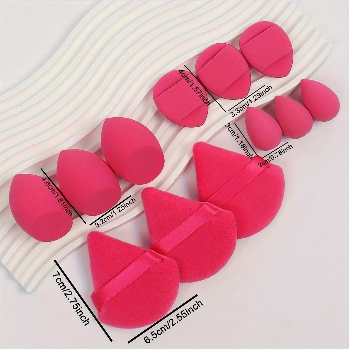 12 Piece All Purpose Makeup Sponge Set with Loose Powder Puffs Mini Air Cushion Puffs Beauty Eggs and Mini Beauty Sponges