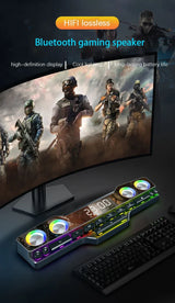 Barre de son sans fil Bluetooth pour jeux vidéo, USB, stéréo 3D, caisson de basses, FM, horloge, barre de son intérieure, haut-parleur pour ordinateur, offre spéciale