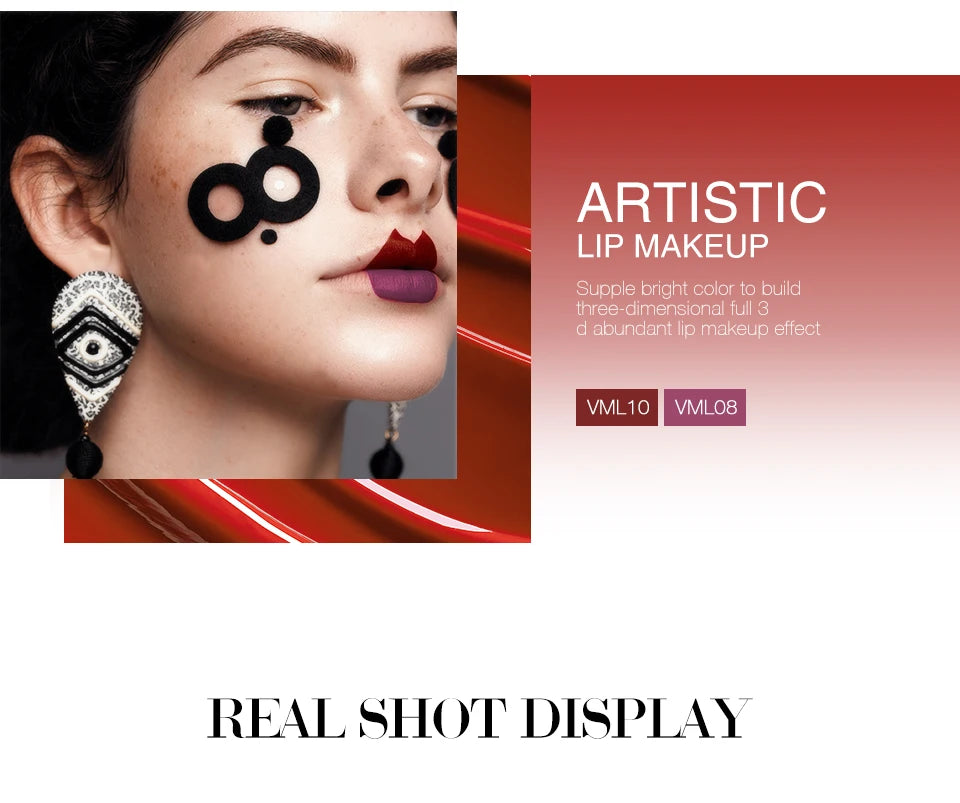 O.TWO.O 12 colores Lápiz labial mate aterciopelado de alta calidad Maquillaje de labios de larga duración Resistente al agua Fácil de usar Brillo labial líquido mate