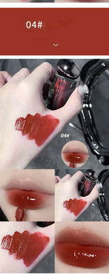 Rouge à lèvres liquide violet foncé, léger, longue tenue, transparent, hydratant, effet miroir, rose pêche, antiadhésif
