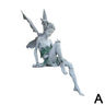 Flower Fairy Sculpture Garden Landscaping Yard Art Ornament Resin Turek Sitting Statue Outdoor Angel Figurines Craft Decoration