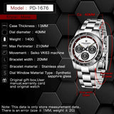PAGANI DESIGN New Men's Quartz Watch Fashion Ceramic bezel Chronograph 100m Waterproof Men's Stainless Steel Watch - Lootquake