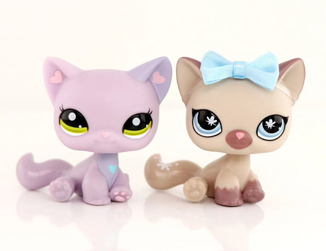 Mini 2pcs Lot Pet Shop Dogs and Cats Collectable With Accessories Best Gift For Kids Toy - Lootquake