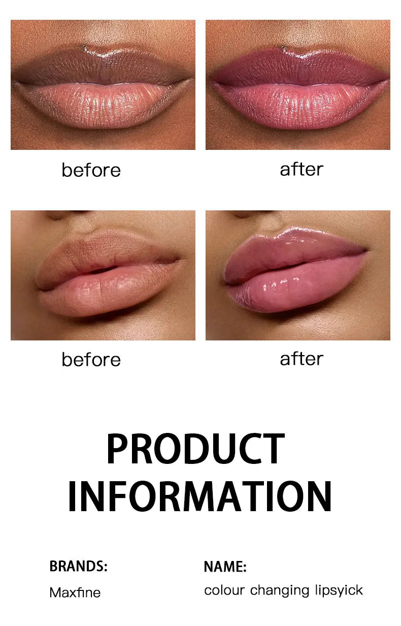 Crystal translucent color-changing jelly lipstick, moisturizing crystal lip gloss, long-lasting lip balm for daily makeup