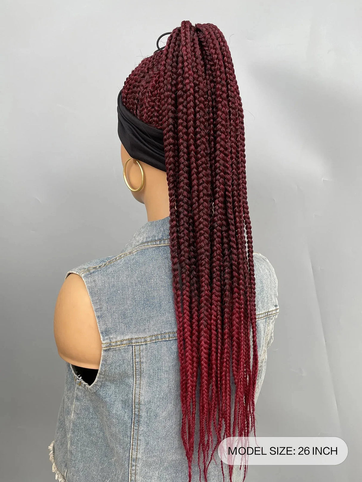 26" Twist Cornrow Headband Wig | Crochet Braids | Long Straight Synthetic