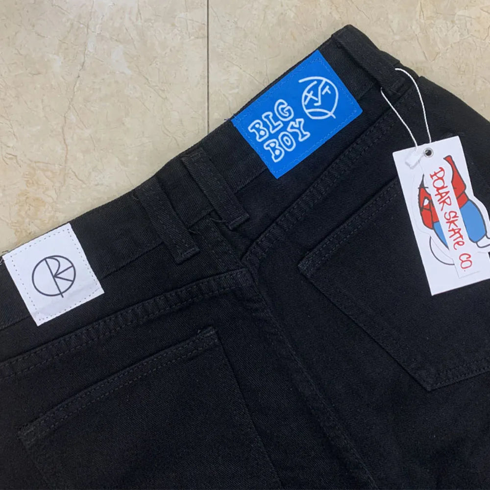 Polar Big Boy Embroidery Jeans Y2K Pants Streetwear Gothic Cartoon Blue Baggy Jeans Retro Punk Rock High Waist Denim Trousers - Lootquake