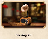 Altavoz Bluetooth retro de madera portátil, minialtavoz inalámbrico para exteriores con sistema de sonido, radio TF FM, música, MP3 y subwoofer.