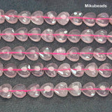 Wholesale Natural 3.8-4.8x8mm Madagascar Pink Quartz Crystal Faceted Heart Shape Stone Loose Beads For Making DIY Necklace - Lootquake
