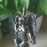 Horned God Baphomet, Sabbatic Goat Statue; Mendes Divine Goat Idol; Satanic Church Resin Figurine