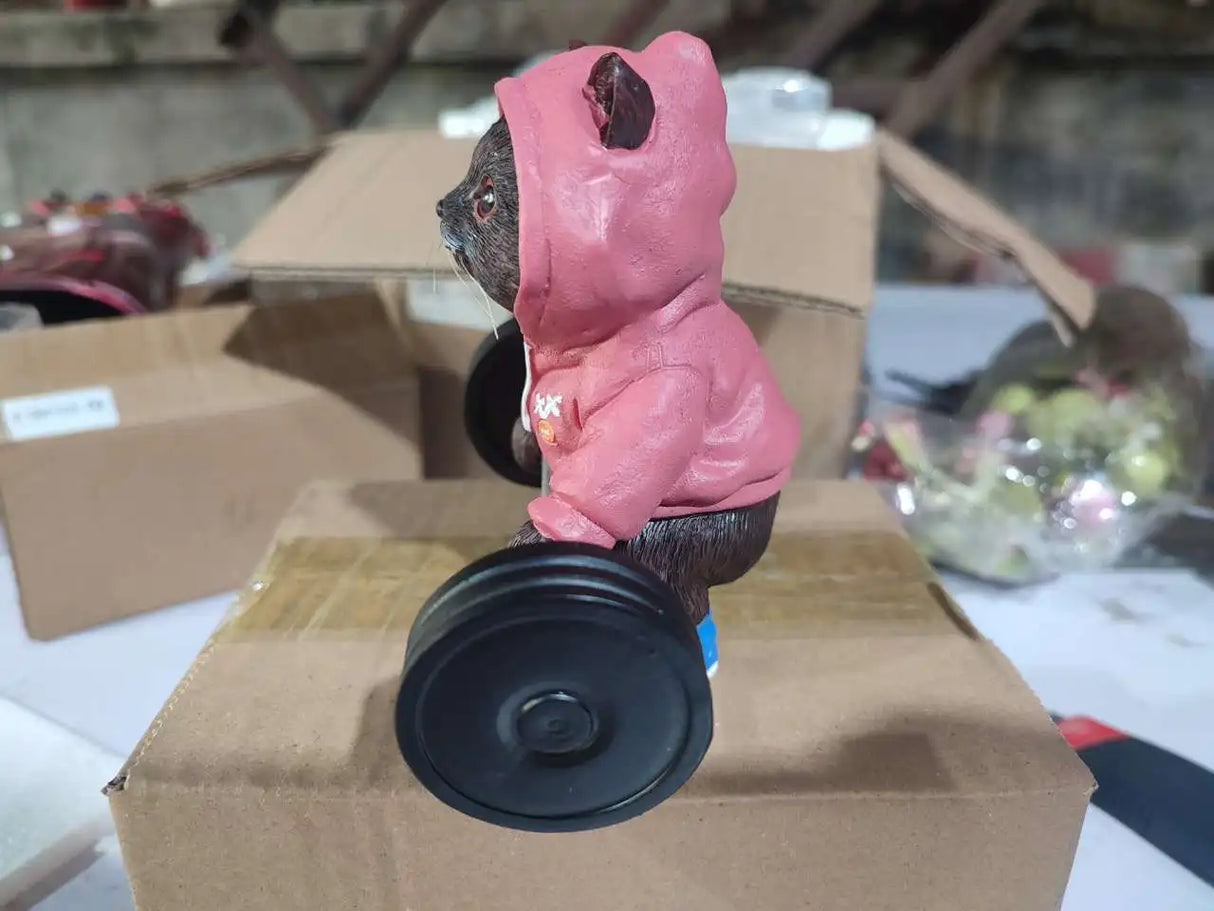Sculpture de chat fitness mignon, dessin animé, résine 3D, artisanat, bijoux pour la maison, ornements, meuble TV, armoire à vin simple, cadeau de Saint-Valentin