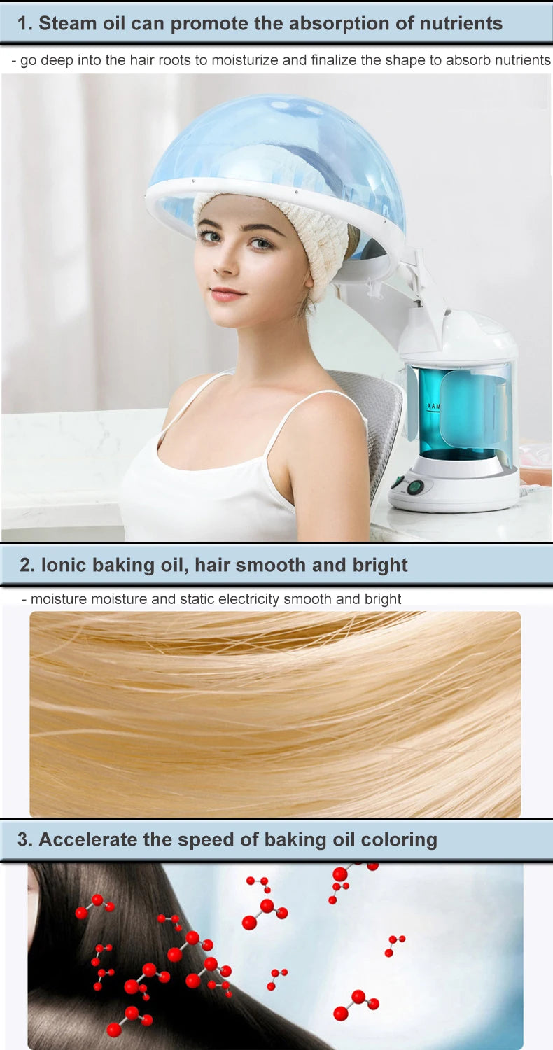 Vaporisateur vapeur pour le visage et les cheveux, humidificateur, brumisateur nano chaud, vaporisateur d'ozone pour le visage, hydratant pour les cheveux, appareil à vapeur pour salon à domicile