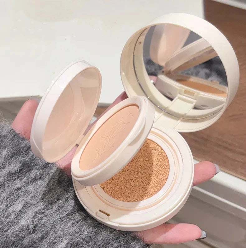 Polvos compactos mate para rostro, control de aceite, cobertura total natural, hidratante, blanqueador, base de maquillaje en crema, 2 en 1 cosmético