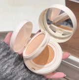 Polvos compactos mate para rostro, control de aceite, cobertura total natural, hidratante, blanqueador, base de maquillaje en crema, 2 en 1 cosmético