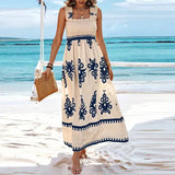 Vestido de verano para mujer, informal, sin mangas, corte A, largo, bohemio, informal, sin mangas, 2024
